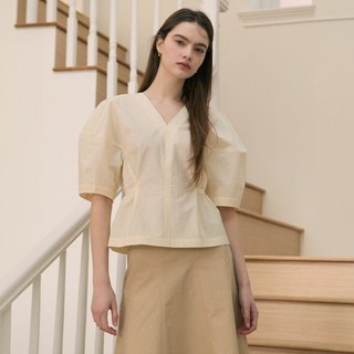 온앤온 여성 블라우스 소매 타이 디테일 봄