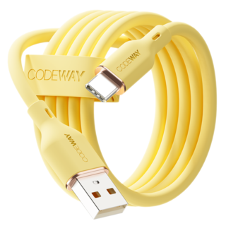 코드웨이 팔레트 USB to C타입 고속충전 케이블, 1개, 레몬 옐로우, 1.2m