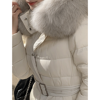 [자체제작/고퀄리티/덕다운/S-XL]브리즈 프리미엄 리얼 폭스퍼 벨티드 롱 패딩