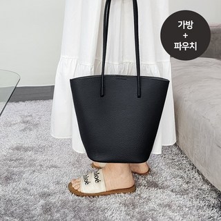 린도디아 고급 가죽 버킷백 데일리 부드러운 숄더백