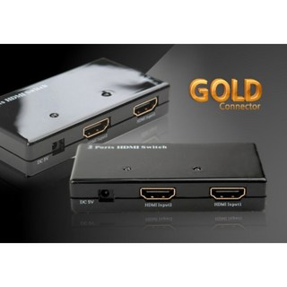 HDMI 2:1 선택기 전원감지형 디스플레이 출력기 허브 공유기 케이블 스피커, 1개