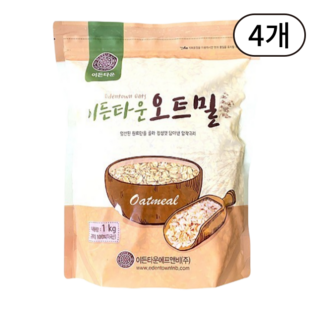 이든타운 오트밀 압착귀리, 4개, 1kg