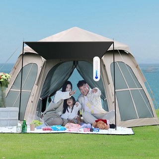 수흥무역 대형 육각 돔텐트 자동 캠핑그늘막텐트, 5-8명, A001