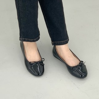 타니즈 리카 발편한 리본 투톤 배색 여성 플랫슈즈 (2cm)