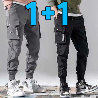 차쿠 남성 1+1 4계절 카고팬츠 기모바지 캐주얼 긴바지 작업복 바지 봄 여름 가을 겨울