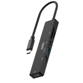엑토 6in1 C타입 PD HDMI 카드리더기 멀티 허브 CRH-25, Black