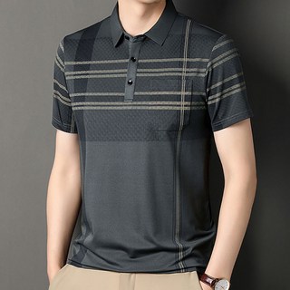 AOKADA 중년 남성 여름 반팔 카라 티셔츠 단가라 남자 아이스 냉감 반팔티