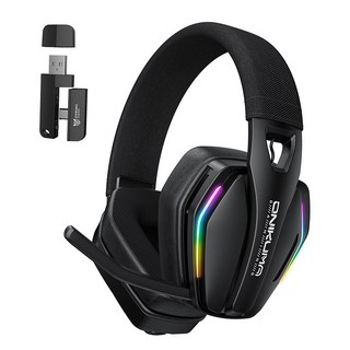 ONIKUMA 무선 게이밍 헤드셋 3모드 연결 가상 7.1 노이즈캔슬링 마이크 GT826, 블랙