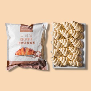 브레밀 미니 버터 크루아상 1봉(16개입) 냉동생지 크로와상 크로아상 크로플 에어프라이어빵, 480g, 1개