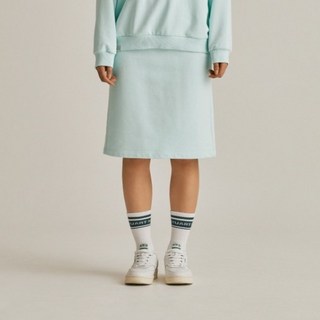 질스튜어트 여성용 뉴욕 모던 에센셜 아치로고 면혼방 여성 미디기장 스커트