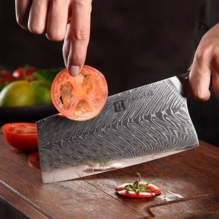 67겹 다마스커스 신주오 XINZUO 중식도 Cleaver Knife Damascus 미니 야채칼 만능칼 B32 FENG, 1개
