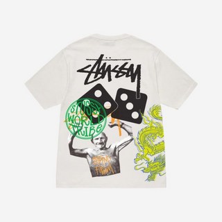 Stussy 스투시 스트라이크 피그먼트 다이드 티셔츠 내츄럴 염색 내추럴