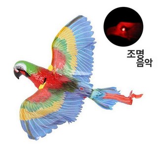 날아다니는 새 고양이 개박하 장난감 강아지, 1개, 앵무새-유음+눈에 불빛, 기본 모델명/품번