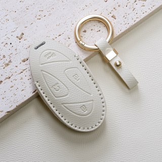 트니르 현대 호환 신형 5버튼 7버튼 디올 뉴 싼타페MX5 그랜저GN7 더뉴아반떼 쏘나타디엣지 더뉴투싼 코나 아이오닉 조약돌 차 키케이스 소가죽 + 키링 차량용품 키홀더 현대k타입(7버튼) 아이보리 상품 이미지