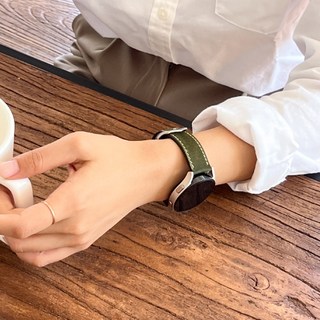 르보 갤럭시워치6 5 이탈리안 베지터블 가죽스트랩 푸에블로 20mm, 올리브, 1개