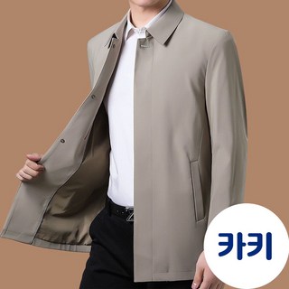 중년 남성 트렌치 코트 봄 가을 캐주얼 심플 코트 트렌드 칼라 남성복 상의 아빠룩 루즈핏 재킷 아우터 패션 맥코트 WMY