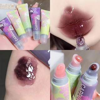 HEALLOR 모이스처라이징 크리스탈 젤리 컬러 립 에센스 오일 통통한 미러 글로스 케어 뷰티 화장품 1 개, 01 R15, 1개