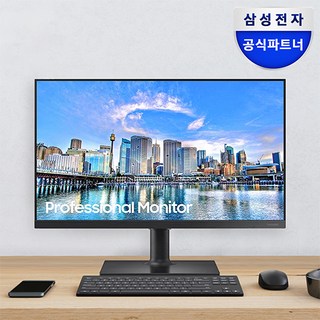 삼성 24인치 피벗(회전 세로)모니터 3면 베젤리스 75Hz F24T450 LF24T450FQKXKR, 60.4cm