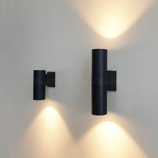 LED COB 슬림 외부 원통 벽부등 1구 2구 3000K, 12201.블랙, LED 슬림 원통 벽부등 1구 5W