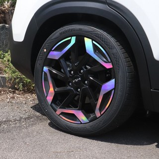 (원투겟) 더뉴셀토스 타이어 랩핑 휠마스크 카본 무지개 홀로그램 시트지 스티커 인테리어 용품, 골드카본, 1세트