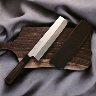 명인 명장 조상진 해전도 사시미칼 데바칼 10종 원목 자석 칼집 세트, 10.우수바+원목칼집, 1개