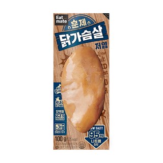 [랭킹닭컴] 잇메이트 닭가슴살 훈제 저염, 100g, 15개