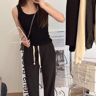 AOKADA 여성 골지 민소매티 라운드 스판 나시 런닝 캐미솔 나시티
