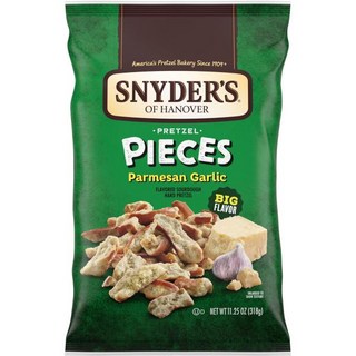 Snyder's of Hanover 과자 칩 스나이더스 오브 해노버 프레첼 조각 허니 머스타드와 양파 11.25 온스, Parmesan Garlic, 11.25 온스 (1팩), 1개