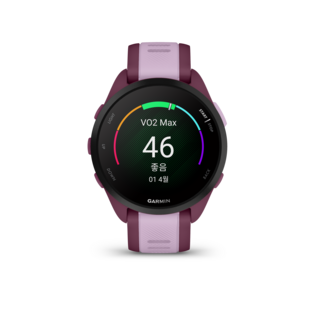 가민 포러너 165 뮤직 러닝 스마트워치, 베리 + 라일락, 43mm, GPS