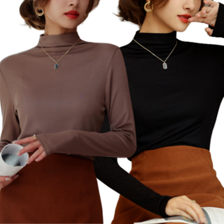 레이온 하프넥 블라우스