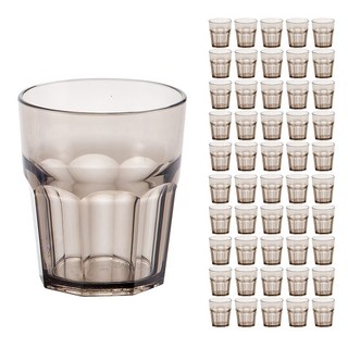 업소용 튼튼한 음료수컵 쉽게 깨지지않는 팔각 안전컵 PC물컵 js-60 270ml, 스모그, 50개