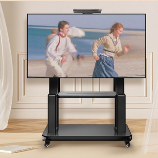 SeekFun 튼튼한 업그레이드 이동식 TV 스탠드 거치대 32~75인치 높이조절 고하중 2단 선반 호환 VESA 600*400 이하, 신상1개