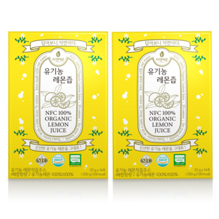 자연에온 NFC 100% 유기농 레몬즙 원액 스틱 25 g, 350g, 2박스