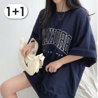 제니바코 오버핏 루즈핏 박스 여성 편안한 반팔 티셔츠 1+1