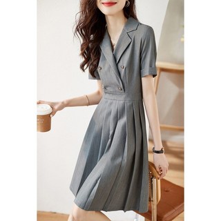 ANYOU 여성여름 더블 정장 원피스 직장인 하객룩 원피스 사무실 원피스