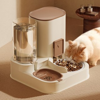 SeekFun 반려동물 2.3L 급식기 + 1.3L 급수기 애완동물 고양이 강아지 밥그릇 물그릇 반자동 세트, 1개, 그린 / Green, 0.7kg