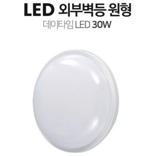 [데이타임]LED 옥외 직부벽등(원형) 30W 주광색 방수 IP65, 2개