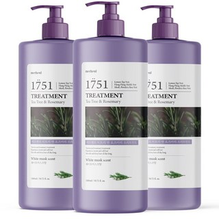 1+1+1 메르헨트 티트리 앤 로즈마리 대용량 트리트먼트 1500ml 화이트머스크향 퍼퓸 린스 컨디셔너 헤어팩, 1.5L, 3개
