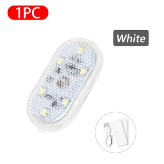 차량용 LED 라이트 램프 호환 자동차 터치 조명 무선 도어 지붕 천장 등 USB 충전식 5V, [02] White lighting 1pc