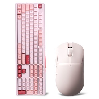 몬스타 가츠 X108 SE 보글보글 5세대 멤브레인 유선 저소음 키보드 마우스 세트, 인체공학, 딸기샤베트, X108SE