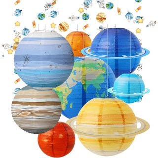 [ 1129254 ] Planet 종이 랜턴 10개 30.5cm(12인치) 태양계 걸이식 랜턴 행성 스트립 2개 우주 파티 장식 어린이 생일 베이비 샤워 과학 교실 홈, [ 1129254 ] Planet 종이 랜턴 10개,