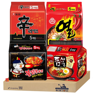 [블루존] 봉지라면 4종 B세트 (틈새라면+불닭+열라면+신라면)