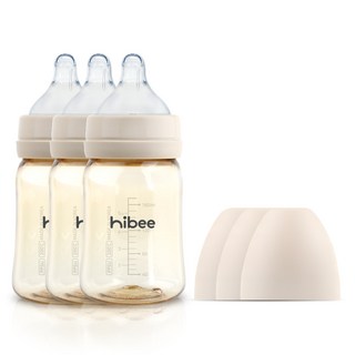 하이비 PPSU 배앓이방지 젖병 170ml 트리플팩, M(3개월이상), 샌드, 3개