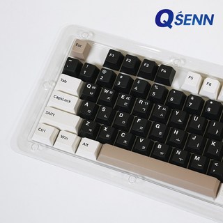 QSENN 블랙 PBT 체리프로파일 한글 키캡 108키