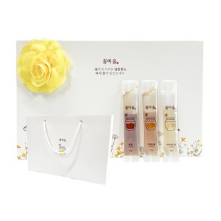 [국내산 천연 꿀] 아카시아 야생화 밤 3종 꿀스틱 단체선물 세트 + 쇼핑백, 1세트, 360g