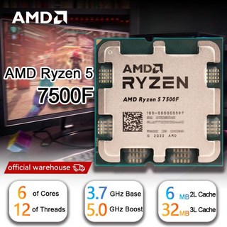 AMD Ryzen 5 7500F CPU 프로세서 소켓 쿨러 없음 신제품, 01 빠른