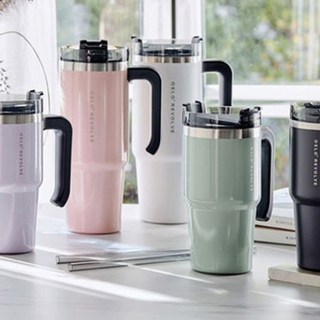 리볼브 텀블러 핸들형 휴대용 보온보냉 물병 워터보틀, 900ml/핑크, 상세설명 참조, 1개