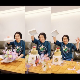 점핑 골드 용돈박스 돈박스 어버이날 카네이션 생일선물 용돈박스 깜짝파티 1단 2단 케이크, 점핑 골드 용돈박스 2단, 1개