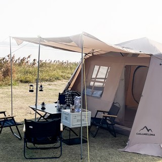 [40구 알전구 + AA건전지 3개 세트 리뷰이벤트] 콜미리마 3인용 4인용 우중캠핑 방수 자외선차단 거실형 리빙 쉘 오토 차박 쉘터 대형 돔 빌리지 캠핑 텐트, 단일