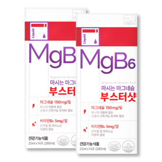 액상 마시는 글루콘산 마그네슘 부스터샷 비타민B6 애플망고맛, 2박스, 14회분